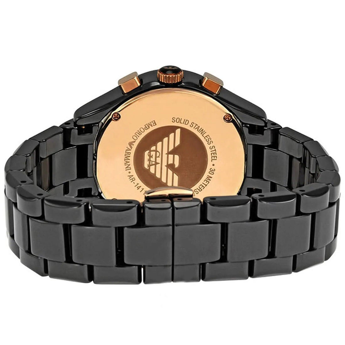 Emporio Armani AR1411 Ceramica Women's Black & Rose Gold Watch
