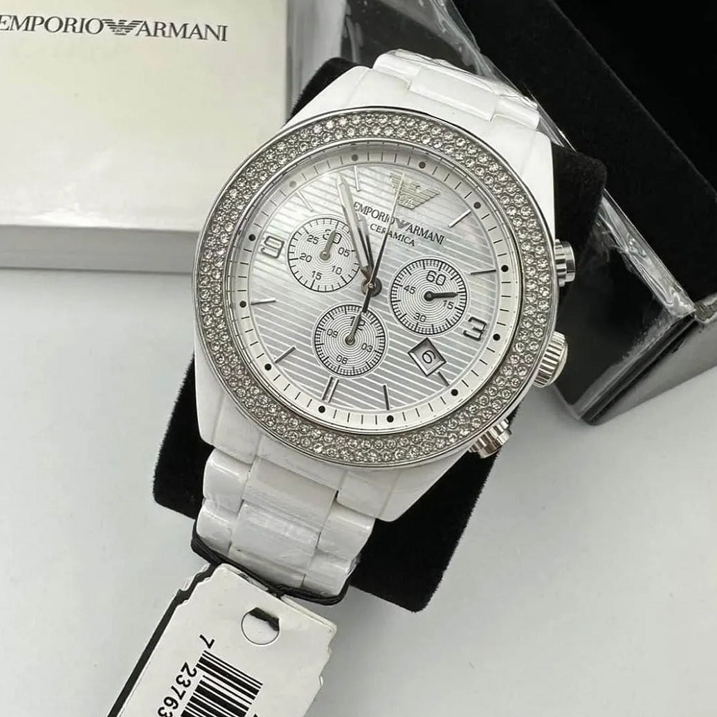 Emporio Armani AR1456 Ceramica Women's White Watch