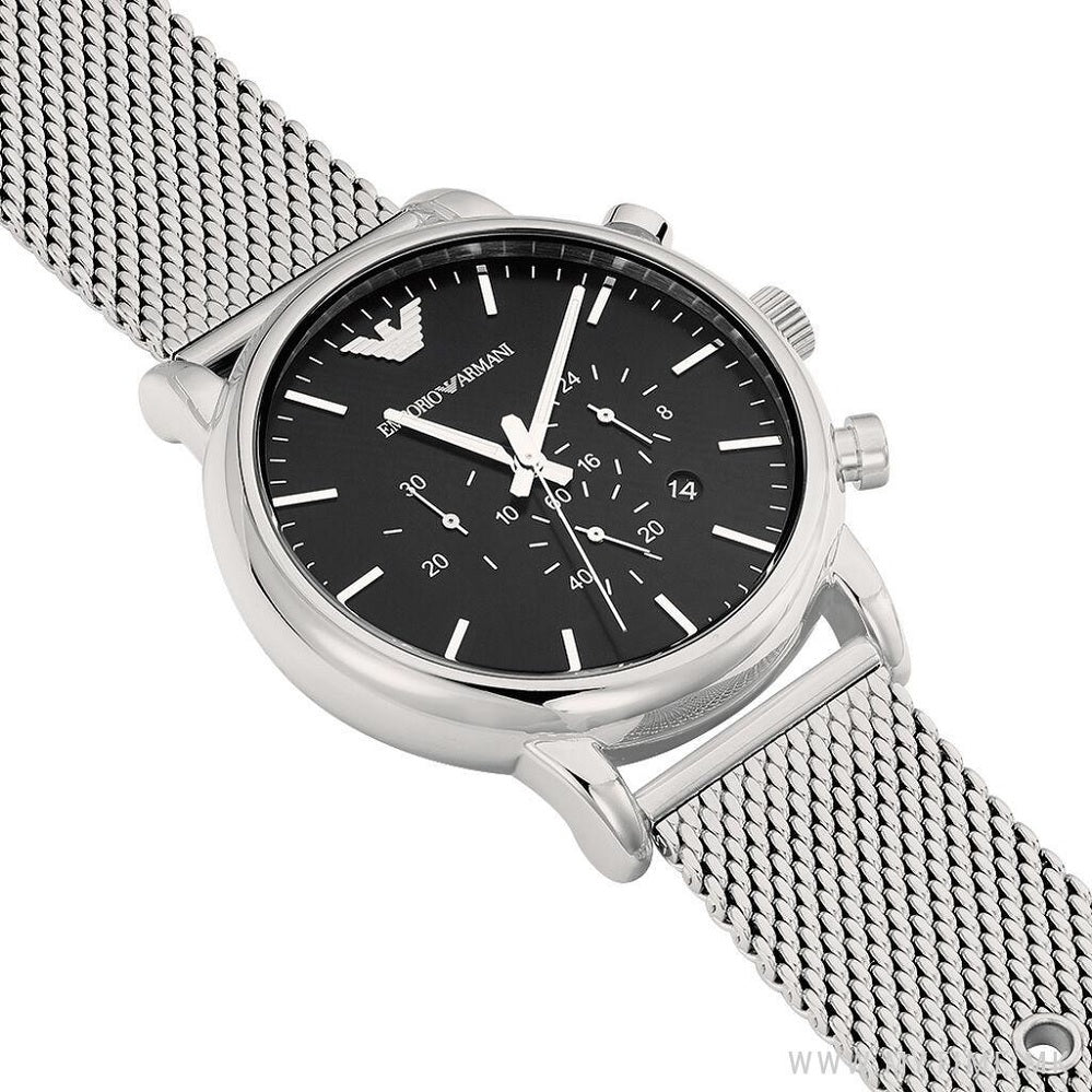 Emporio Armani AR1808 Luigi Men's Silver Mesh Watch