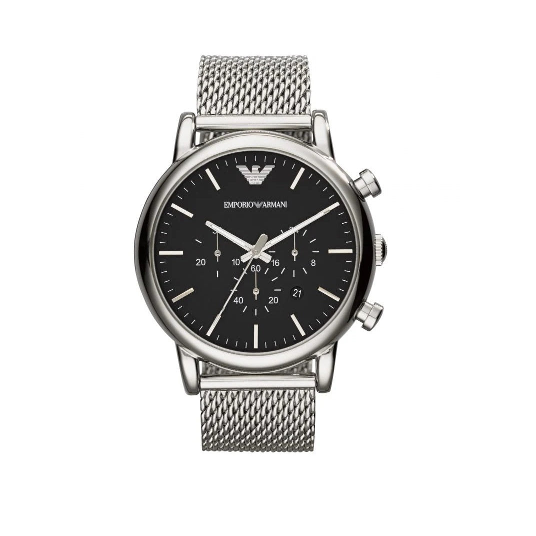 Emporio Armani AR1808 Luigi Men's Silver Mesh Watch