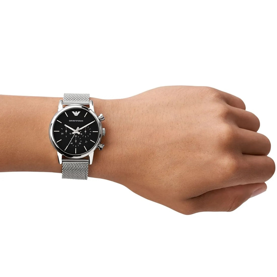 Emporio Armani AR1811 Luigi Men's 41mm Silver Mesh Watch