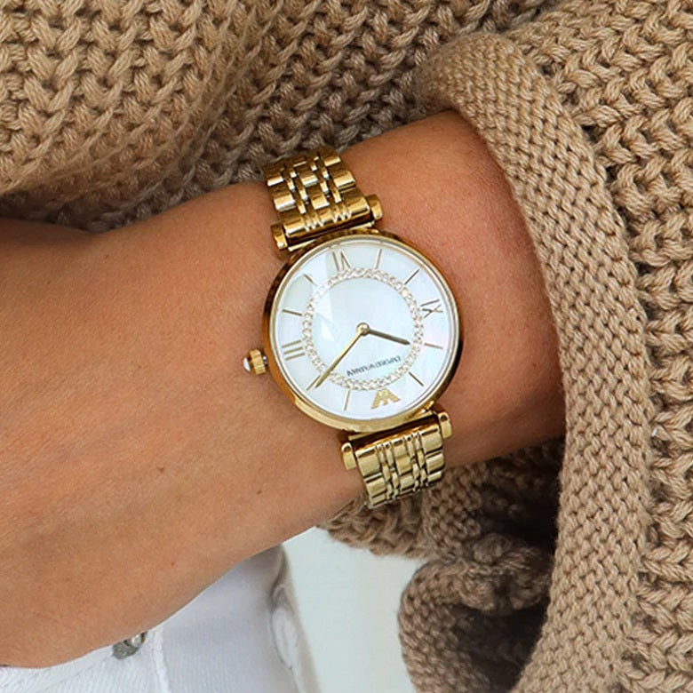 Emporio Armani AR1907 Gianni T-Bar Women's Gold Watch