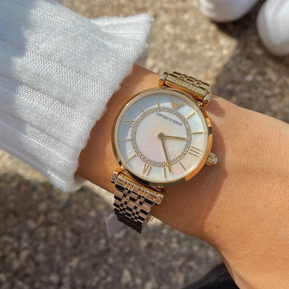 Emporio Armani AR1907 Gianni T-Bar Women's Gold Watch