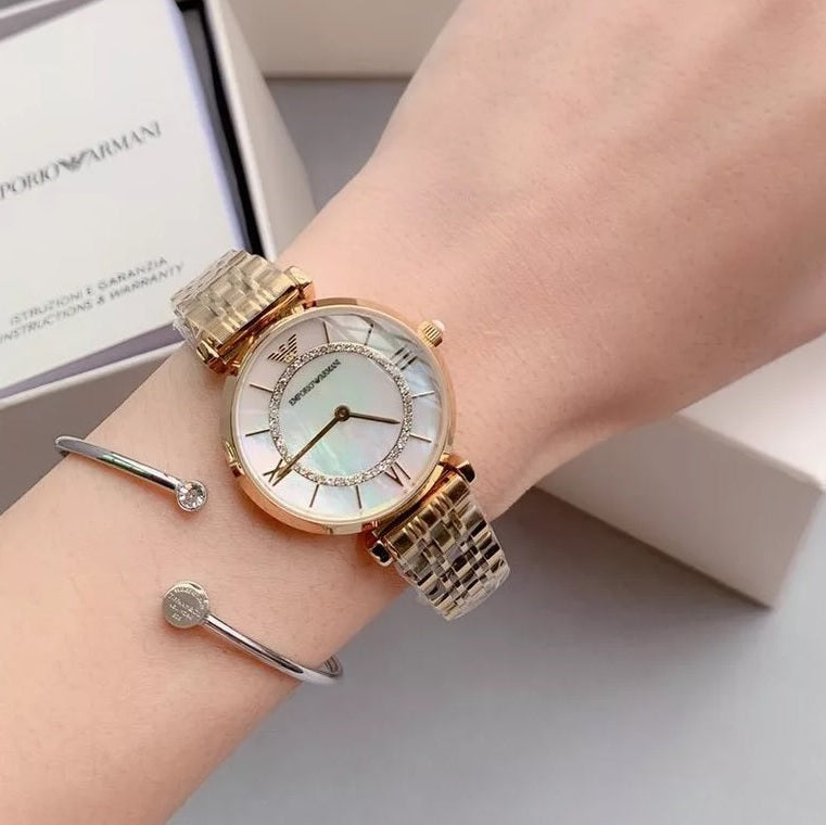 Emporio Armani AR1907 Gianni T-Bar Women's Gold Watch