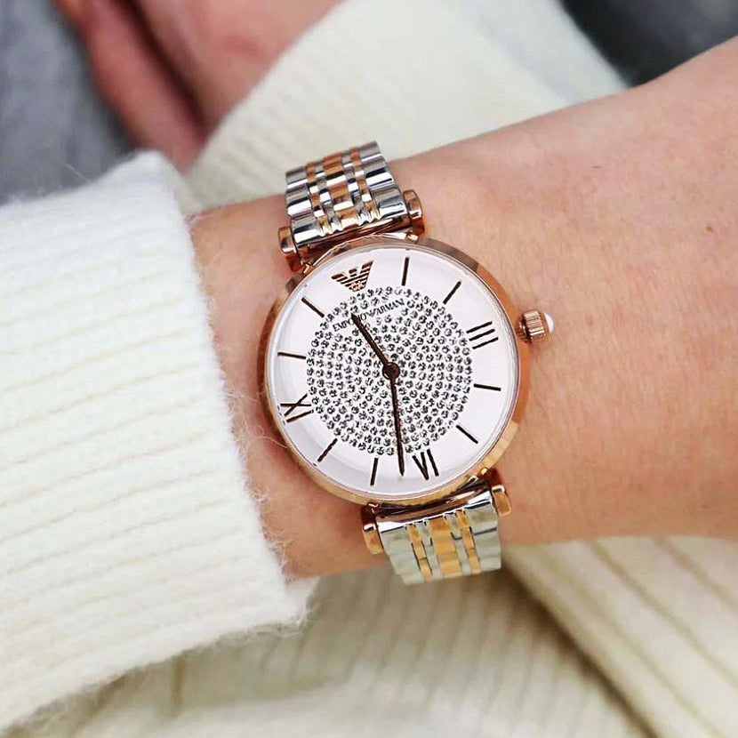 Emporio Armani AR1926 Gianni T-Bar Women's Two-Tone Watch