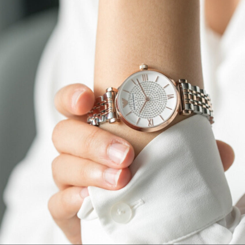 Emporio Armani AR1926 Gianni T-Bar Women's Two-Tone Watch