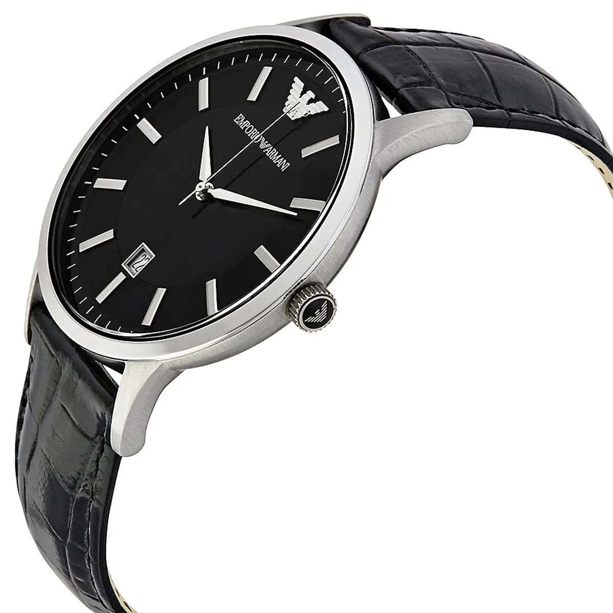 Emporio Armani AR2411 Renato Men's Black Leather Watch