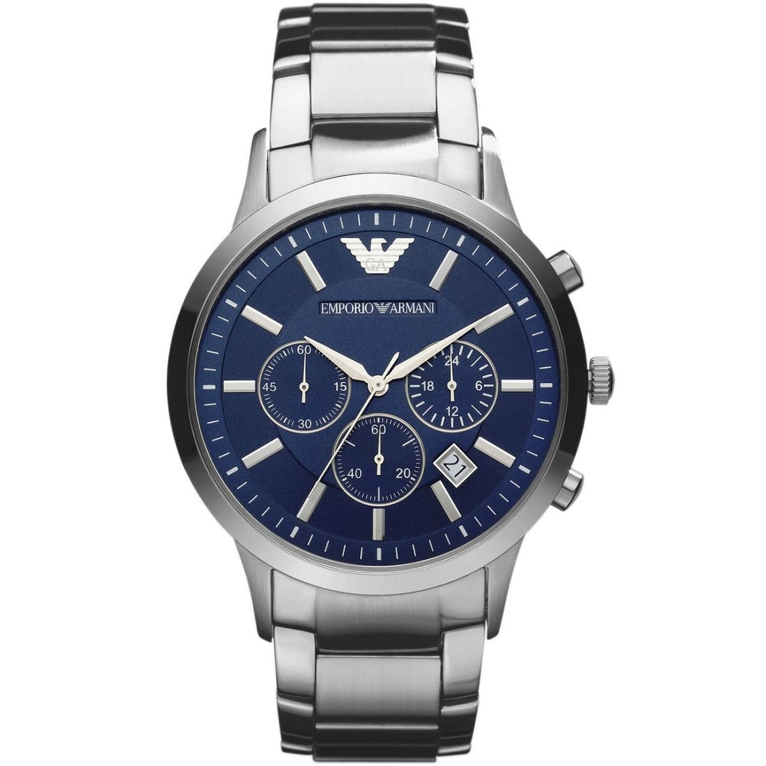 Emporio Armani AR2448 Renato Men's Silver & Blue Watch