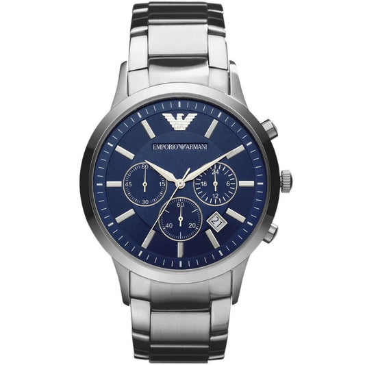 Emporio Armani AR2448 Renato Men's Silver & Blue Watch