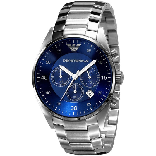 Emporio Armani AR5860 Sportivo Men's Silver & Blue Chronograph