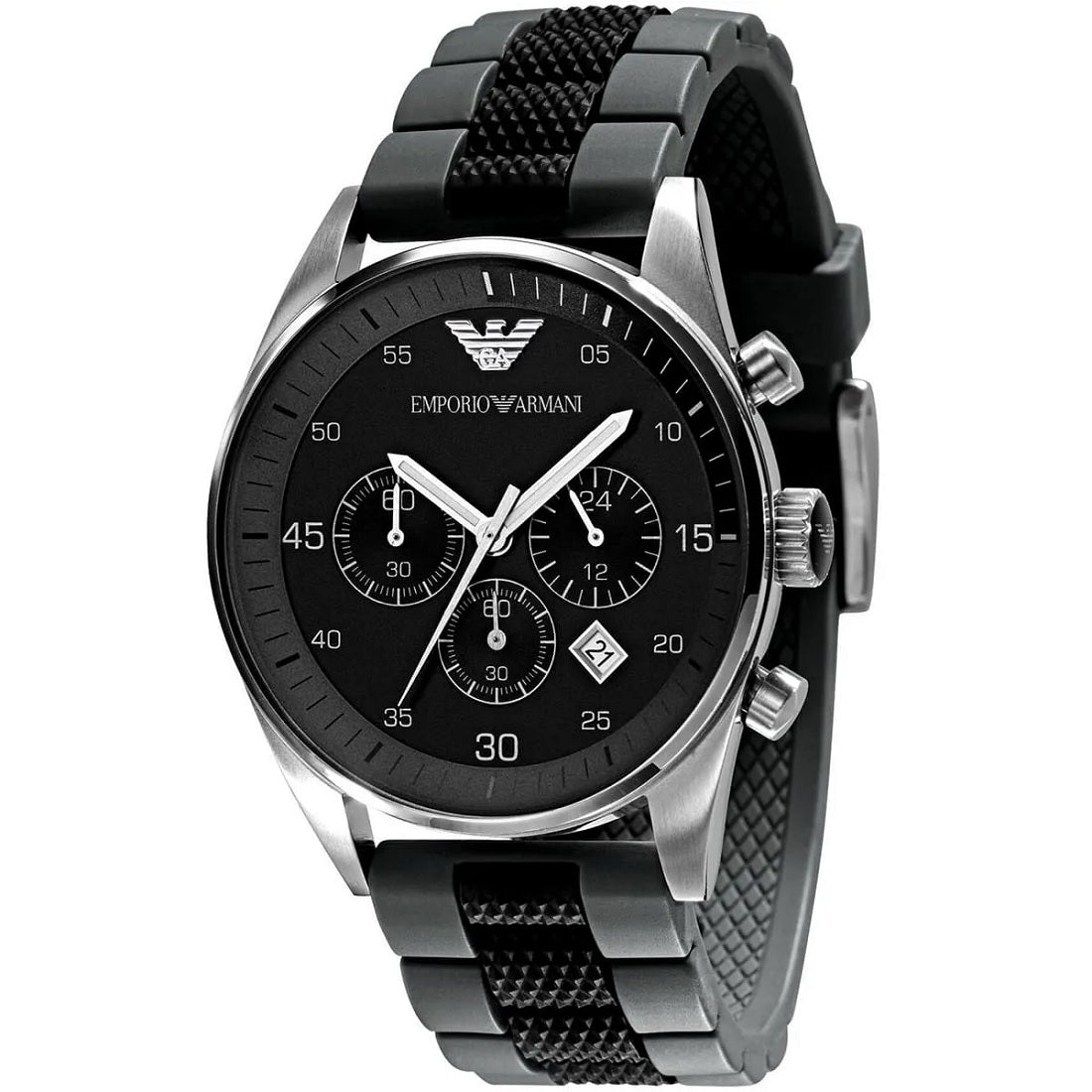 Emporio Armani AR5866 Sportivo Men's Black & Grey Silicone Watch