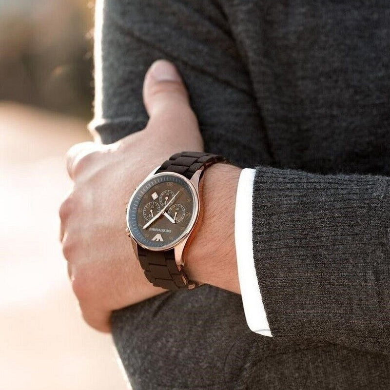 Emporio Armani AR5890 Sportivo Men's Brown & Rose Gold Watch