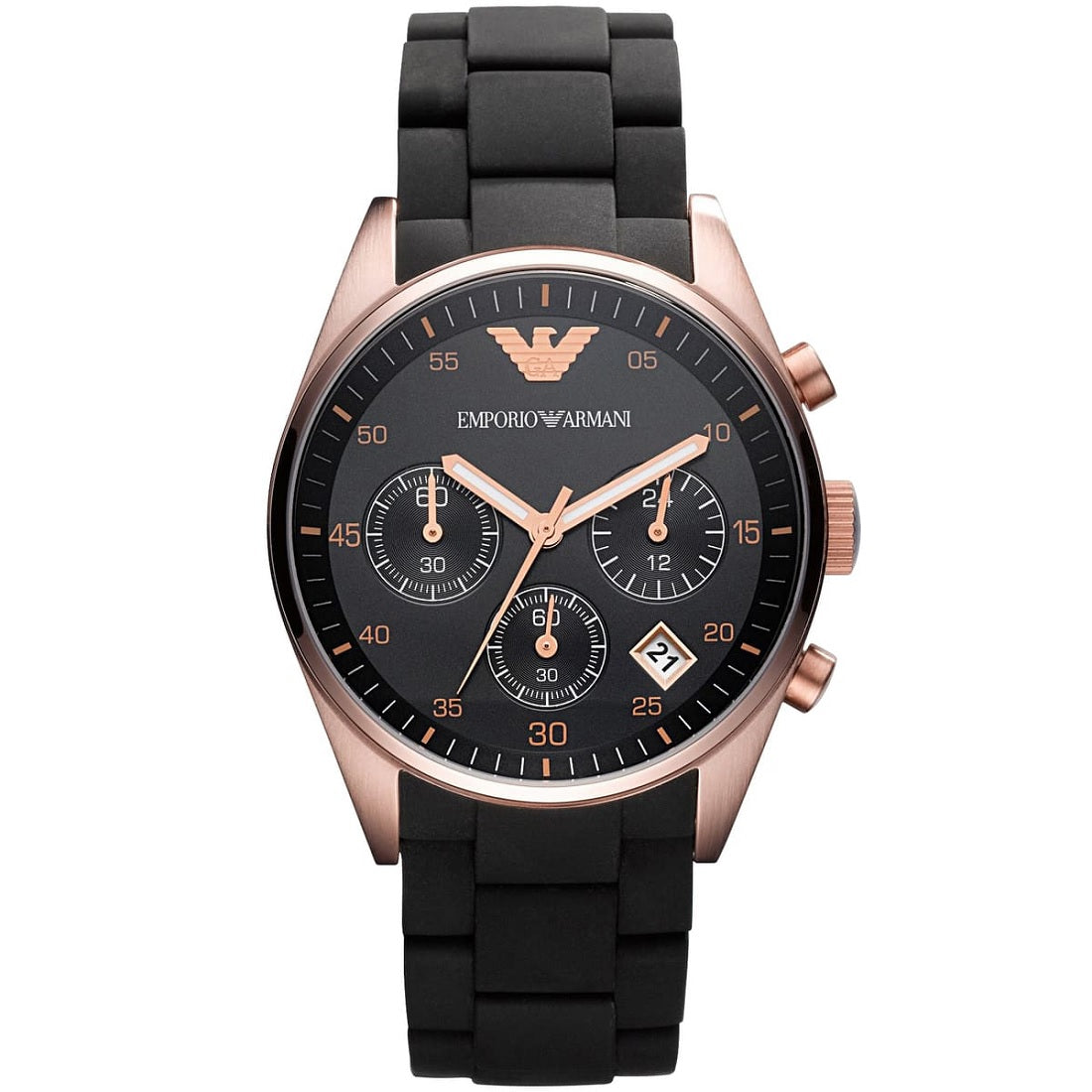 Emporio Armani AR5906 Sportivo Women's Black & Rose Gold Watch