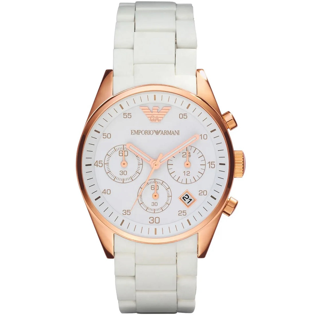 Emporio Armani AR5920 Sportivo Women's White & Rose Gold Watch