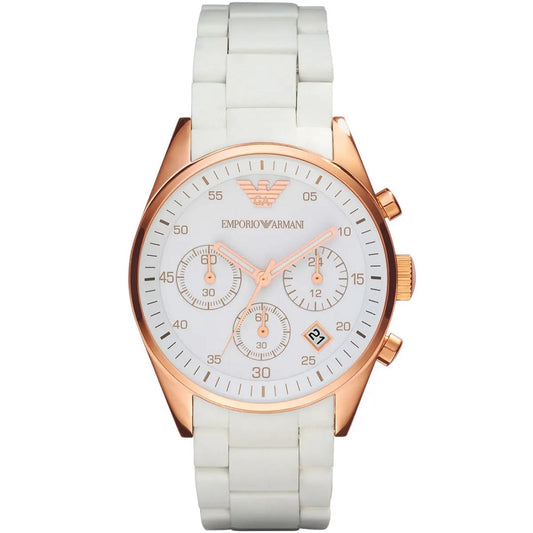 Emporio Armani AR5920 Sportivo Women's White & Rose Gold Watch