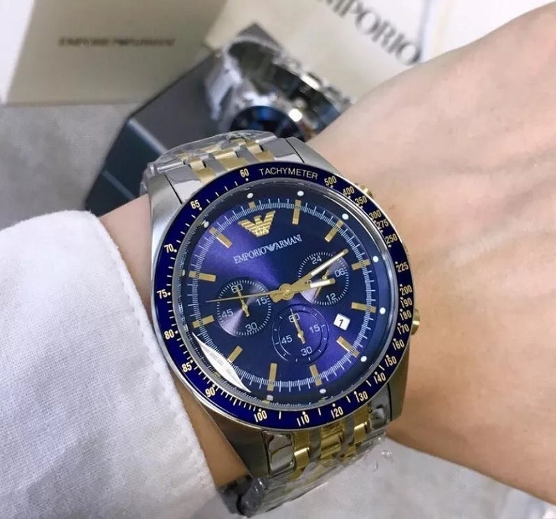 Emporio Armani AR6088 Tazio Men's Two-Tone Watch