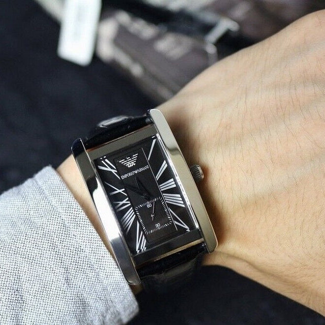 Emporio Armani AR0143 Classic Men's Rectangular Black Watch