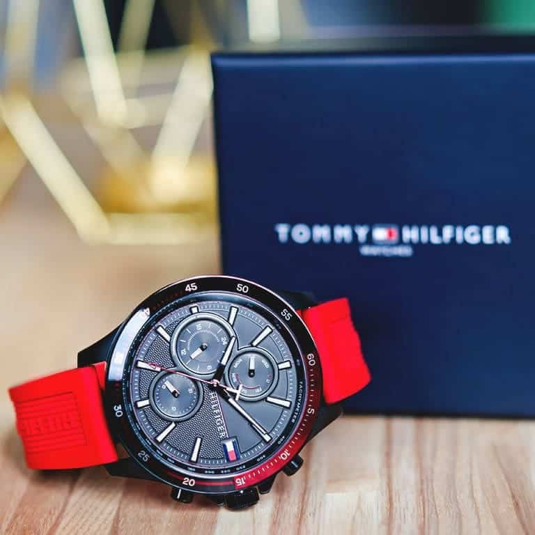 Tommy Hilfiger 1791722 Bank Men's Red Silicone Watch