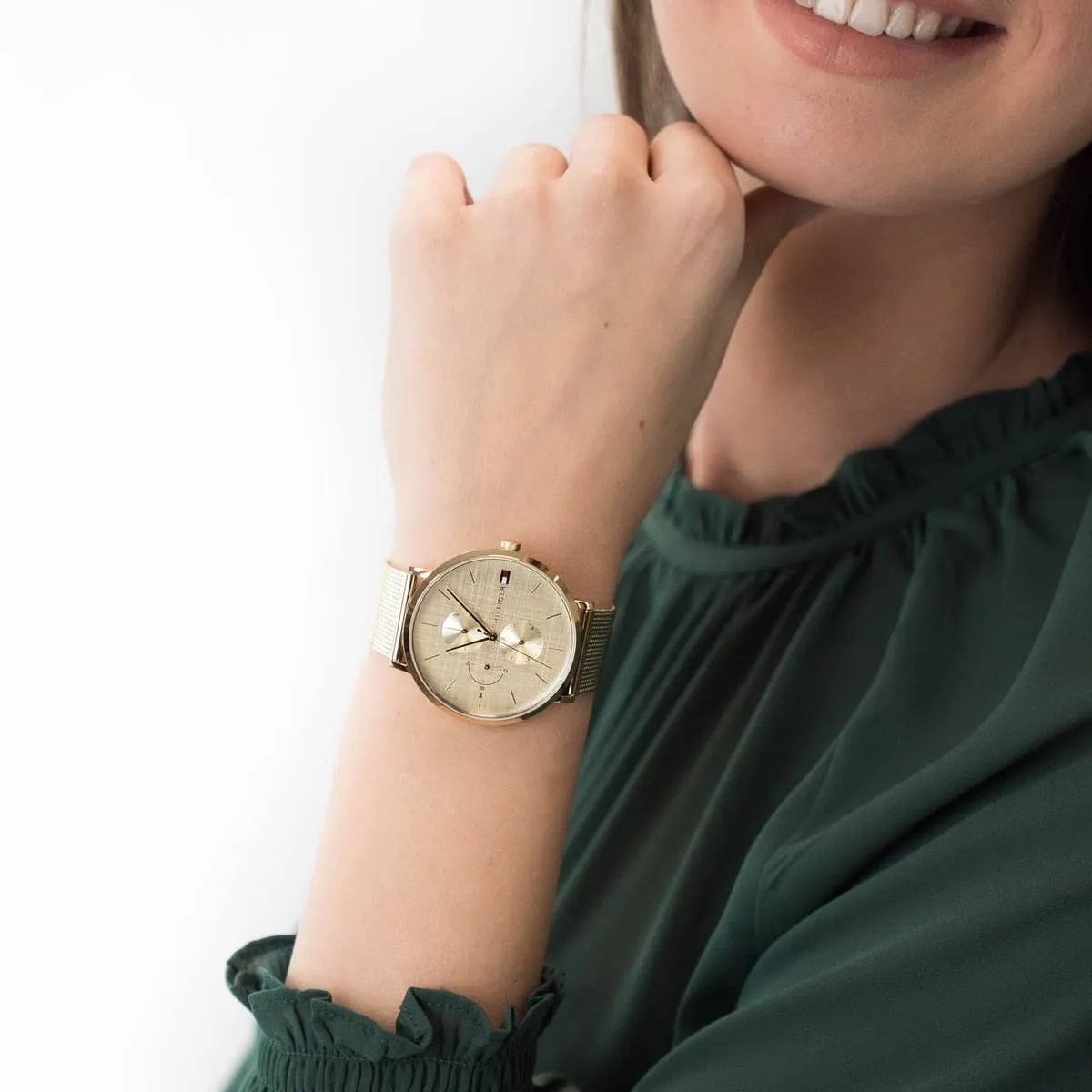 Tommy Hilfiger 1781943 Jenna Women's Gold Mesh Watch