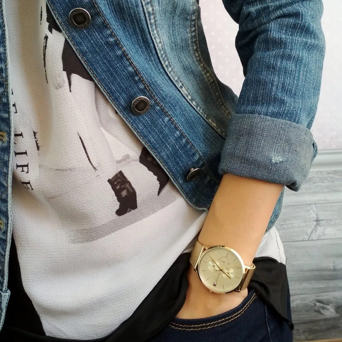 Tommy Hilfiger 1781943 Jenna Women's Gold Mesh Watch