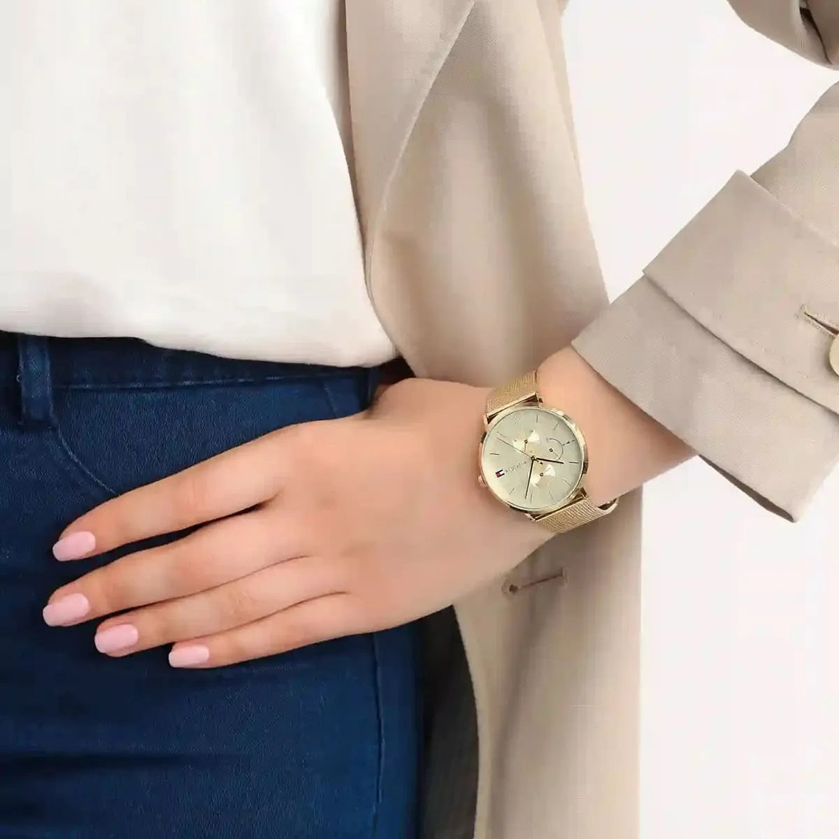 Tommy Hilfiger 1781943 Jenna Women's Gold Mesh Watch