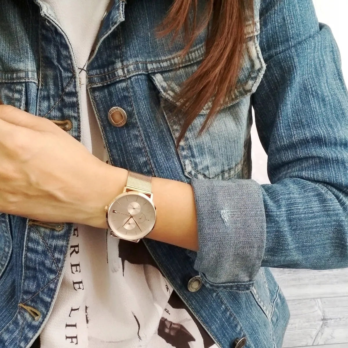 Tommy Hilfiger 1781944 Jenna Women's Rose Gold Mesh Watch