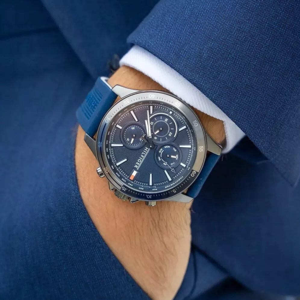 Tommy Hilfiger 1791721 Bank Men's Blue Silicone Watch