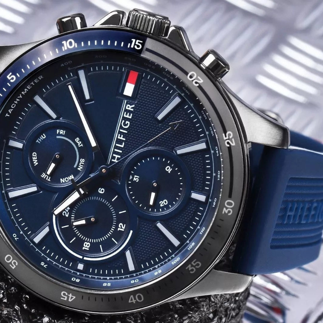 Tommy Hilfiger 1791721 Bank Men's Blue Silicone Watch